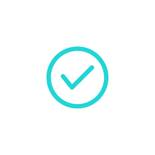Trendy blue check mark icon on a white background