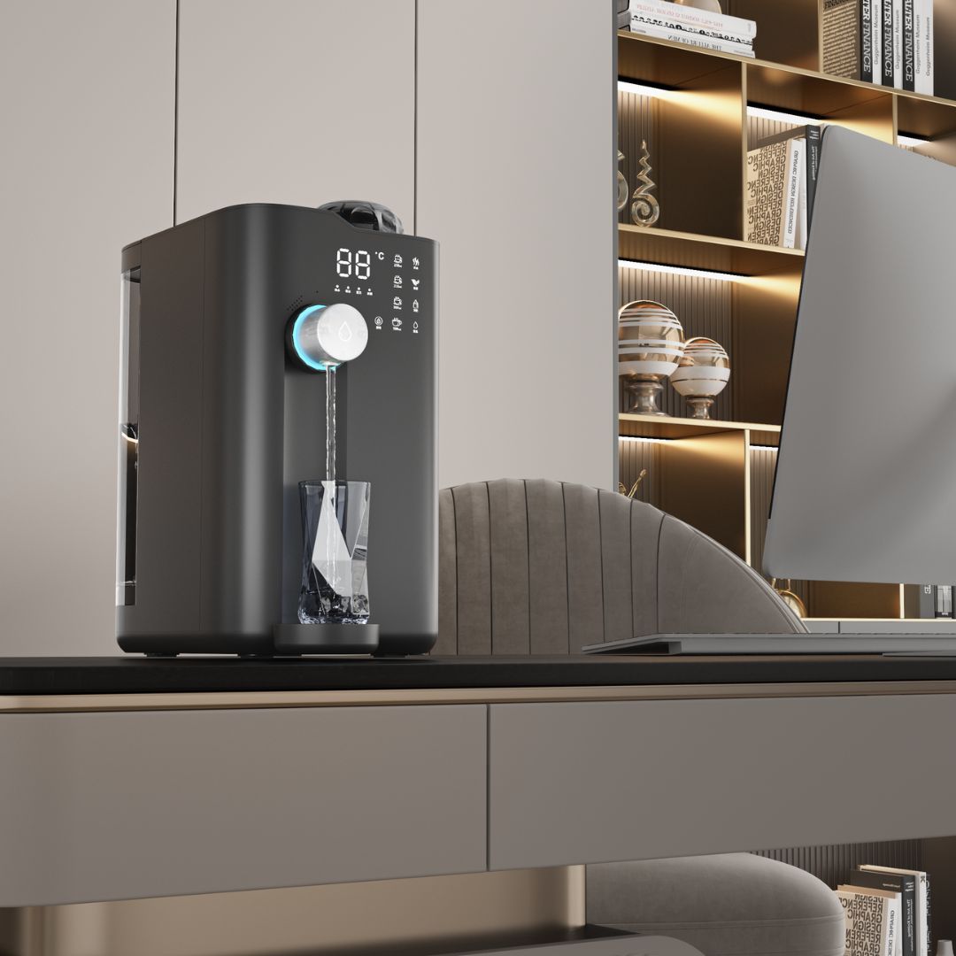 Modern kitchen with OH-1 Water Purification System on a counter